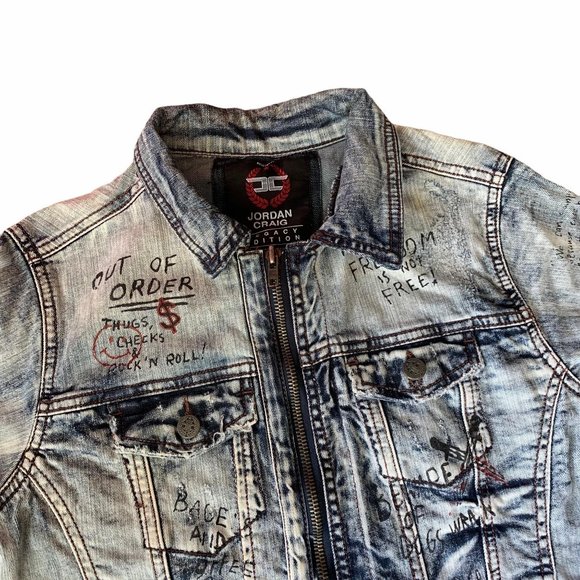 Jordan Craig Legacy Edition Graffiti Denim Jacket - Picture 3 of 12